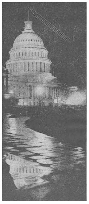 U.S. Capitol building with illustration of proposed transmitting aerial