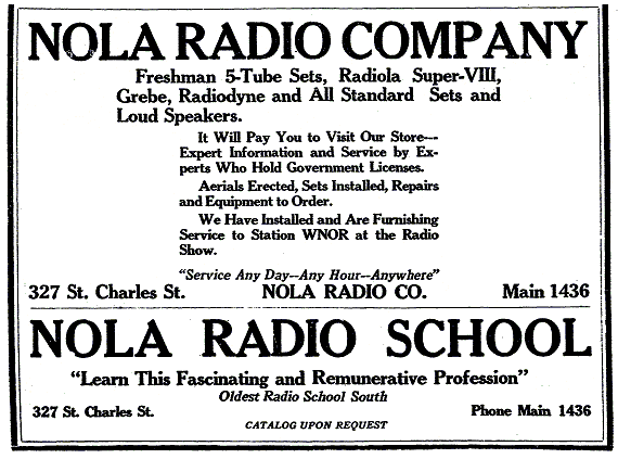 Nola Radio Company advertisement