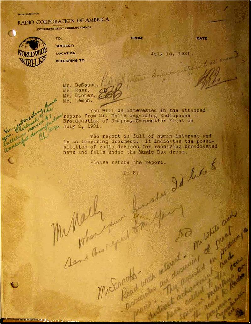 David Sarnoff cover letter