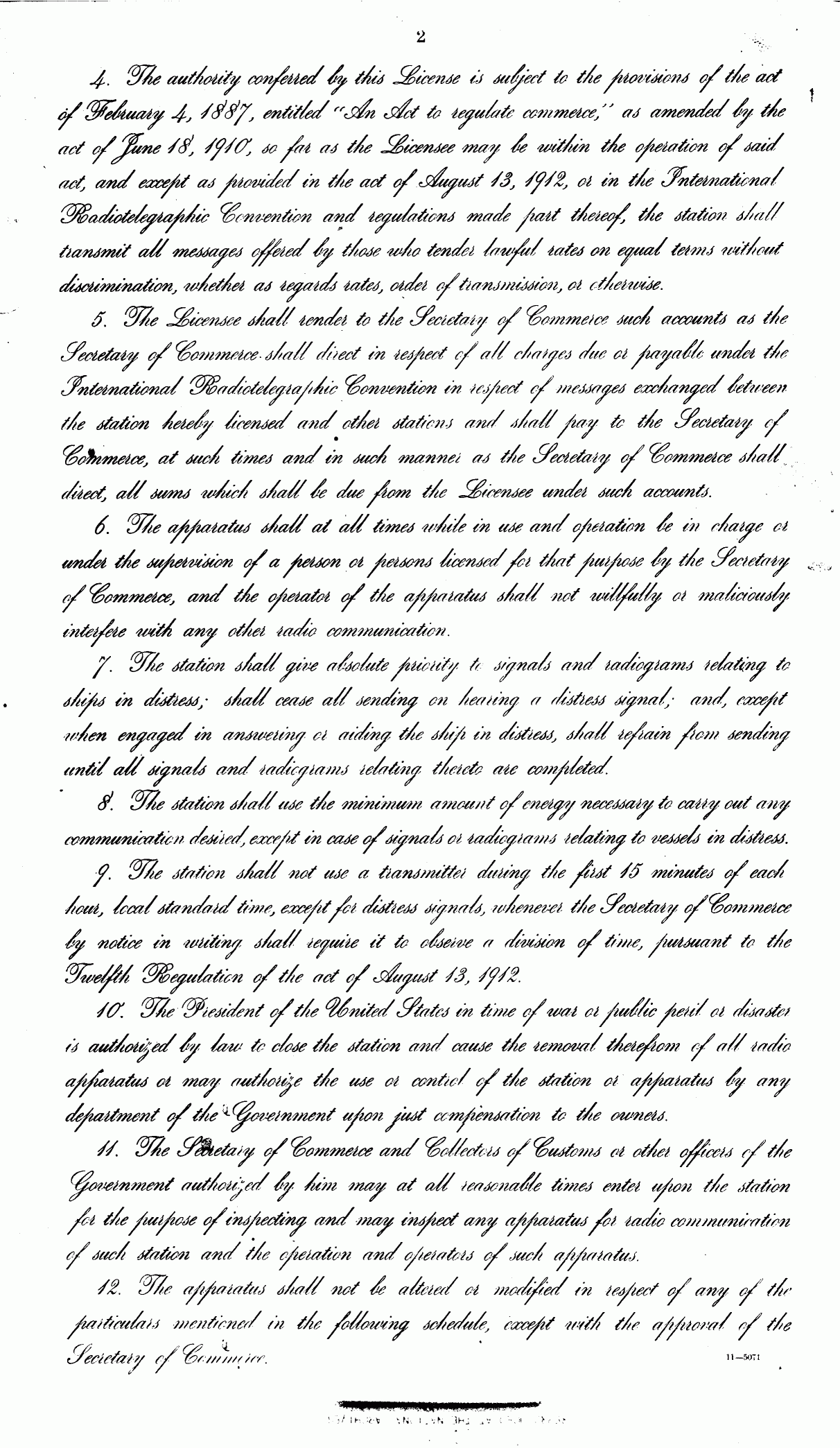 KDKA first licence (October 27, 1920) - 2nd page